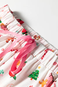 White Christmas Spirits Shirt Style 2pcs Short Pajama Set